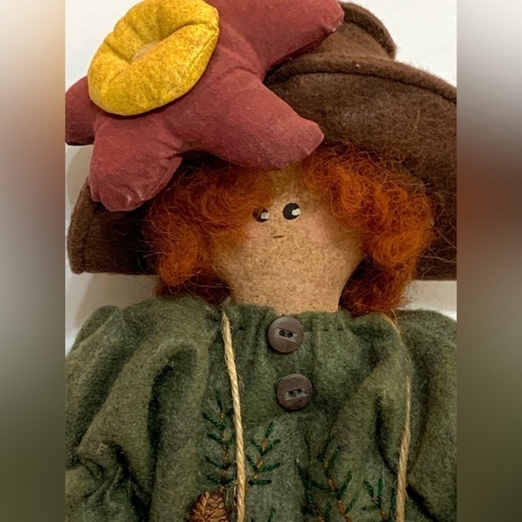 Nancy Nyleen Folkart Lucy Hanging Reminder Doll with Notepad Country Decor NEW - Picture 6 of 11